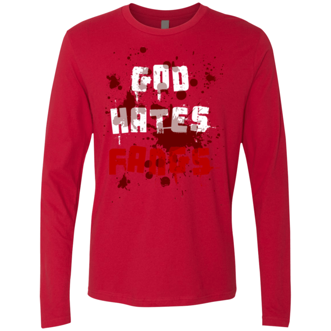 T-Shirts Red / Small God hates fangs Men's Premium Long Sleeve