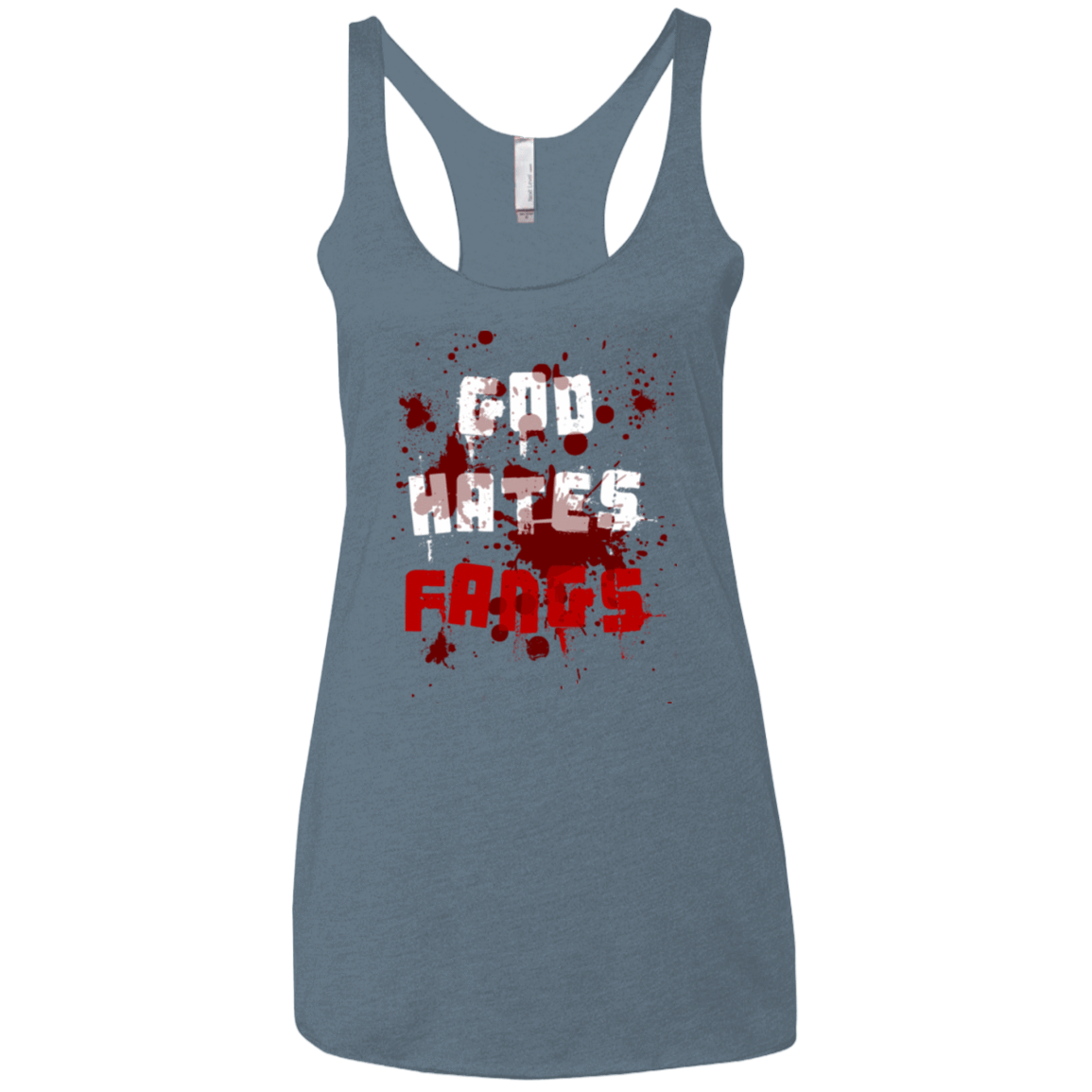 T-Shirts Indigo / X-Small God hates fangs Women's Triblend Racerback Tank