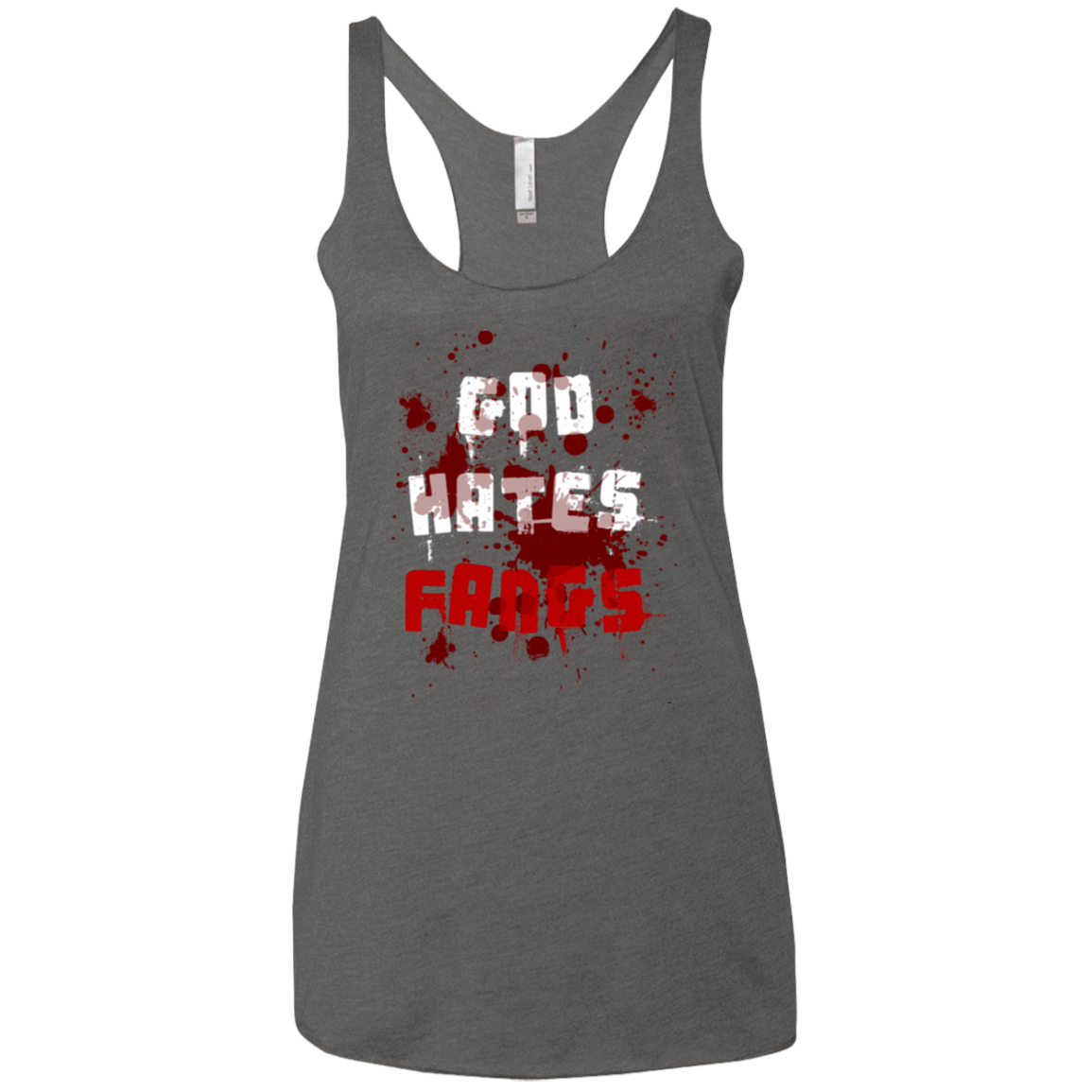 T-Shirts Premium Heather / X-Small God hates fangs Women's Triblend Racerback Tank