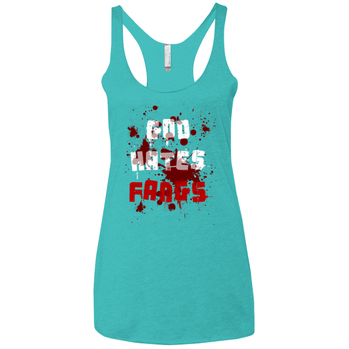 T-Shirts Tahiti Blue / X-Small God hates fangs Women's Triblend Racerback Tank
