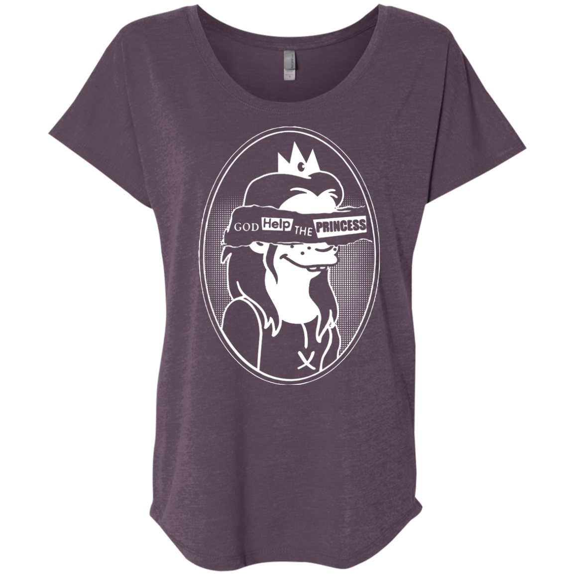 T-Shirts Vintage Purple / X-Small God Help The Princess Triblend Dolman Sleeve