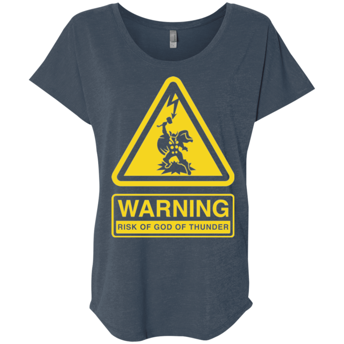 T-Shirts Indigo / X-Small God of Thunder Triblend Dolman Sleeve