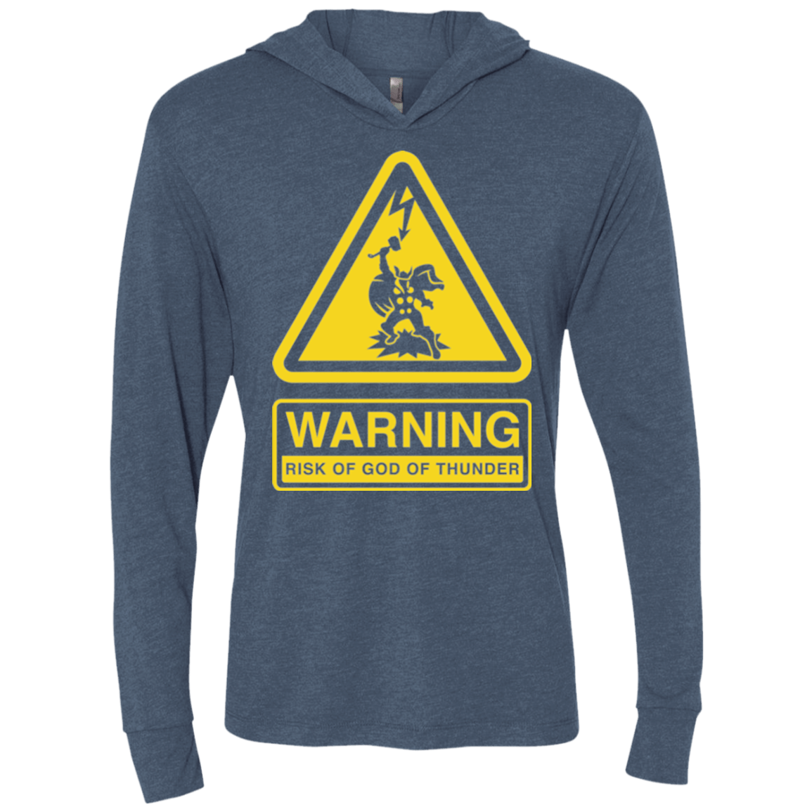 T-Shirts Indigo / X-Small God of Thunder Triblend Long Sleeve Hoodie Tee
