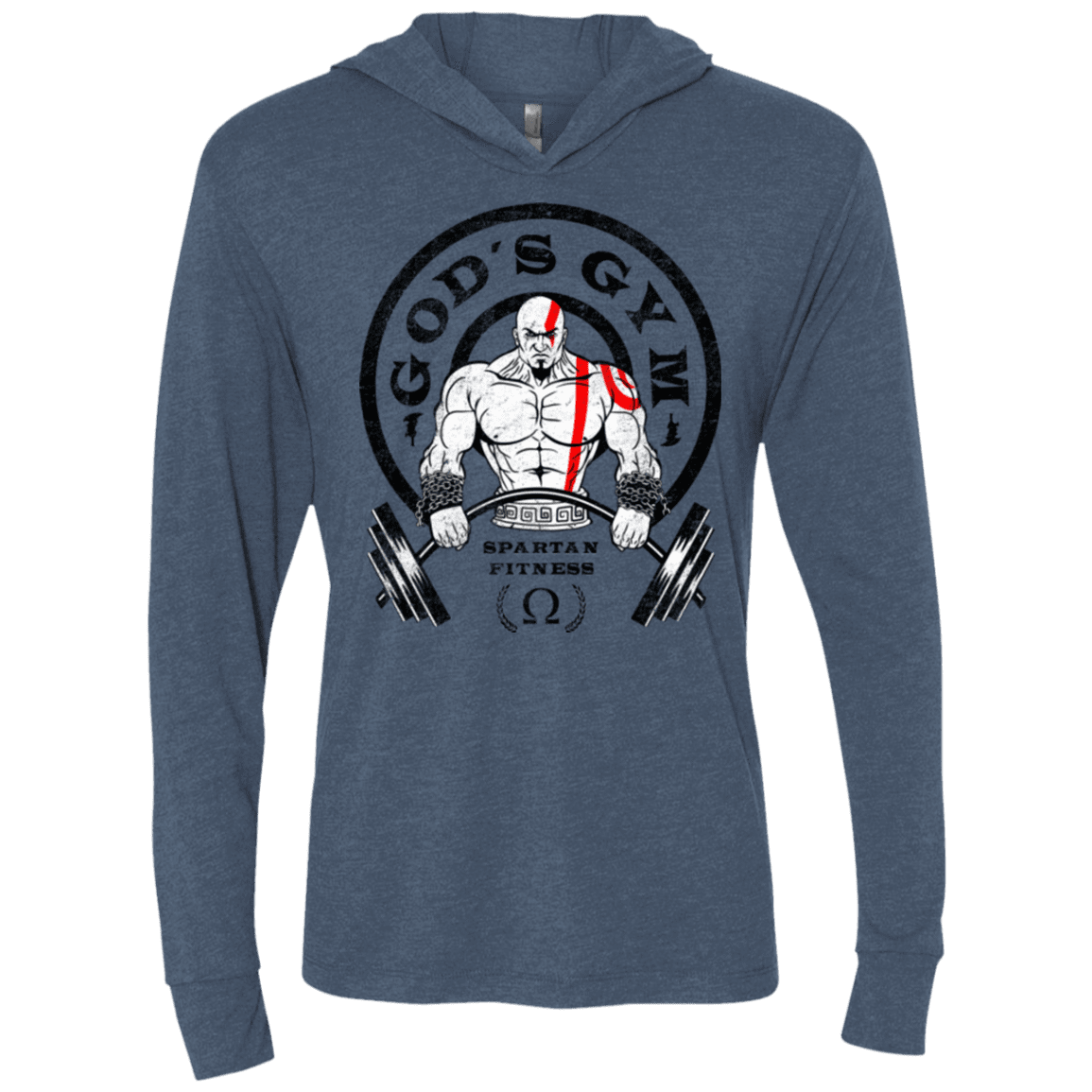 T-Shirts Indigo / X-Small God's Gym Triblend Long Sleeve Hoodie Tee