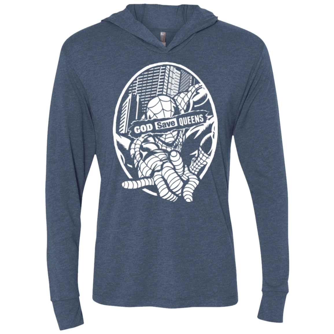 T-Shirts Indigo / X-Small GOD SAVE QUEENS Triblend Long Sleeve Hoodie Tee