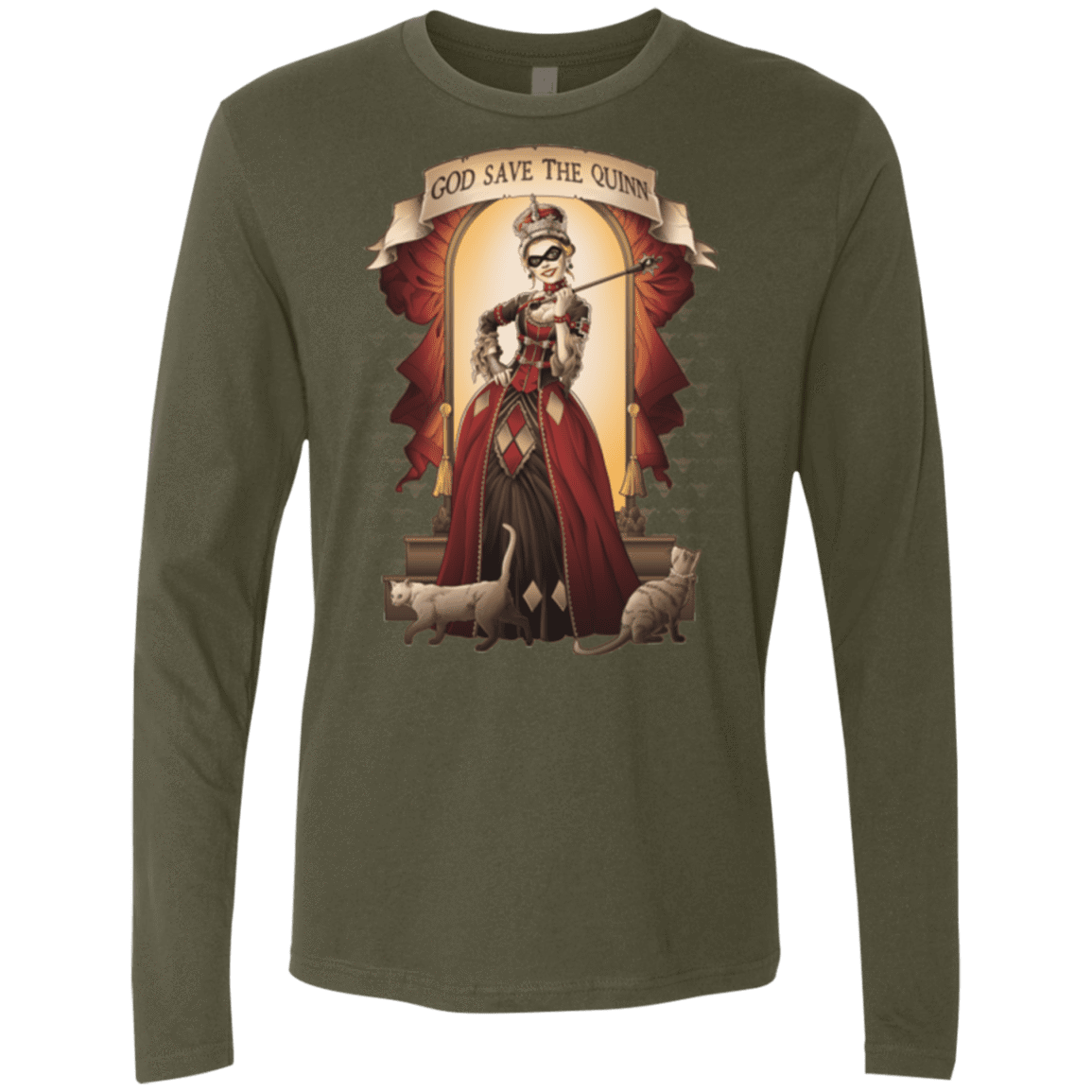 T-Shirts Military Green / Small God Save The Quinn Men's Premium Long Sleeve