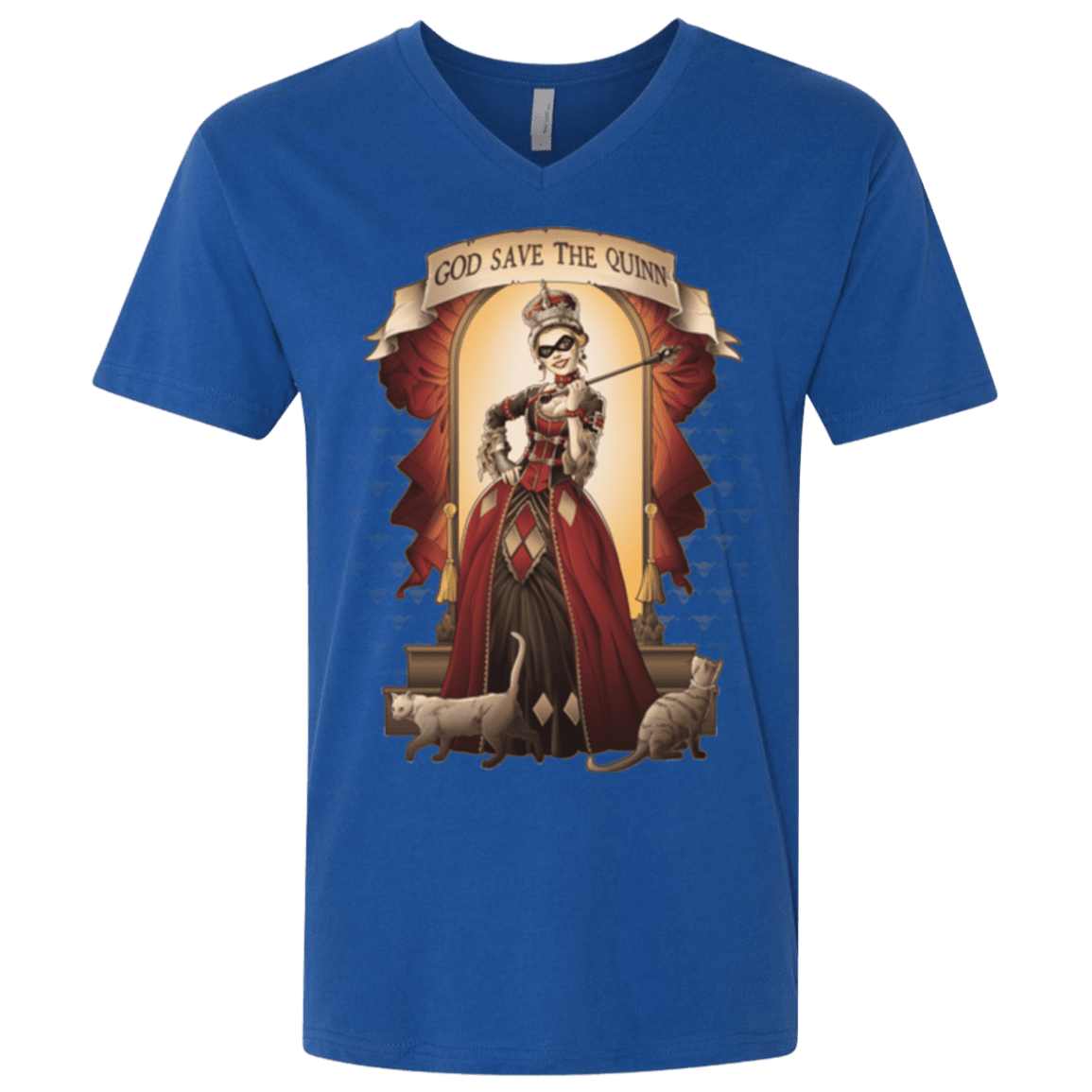 T-Shirts Royal / X-Small God Save The Quinn Men's Premium V-Neck