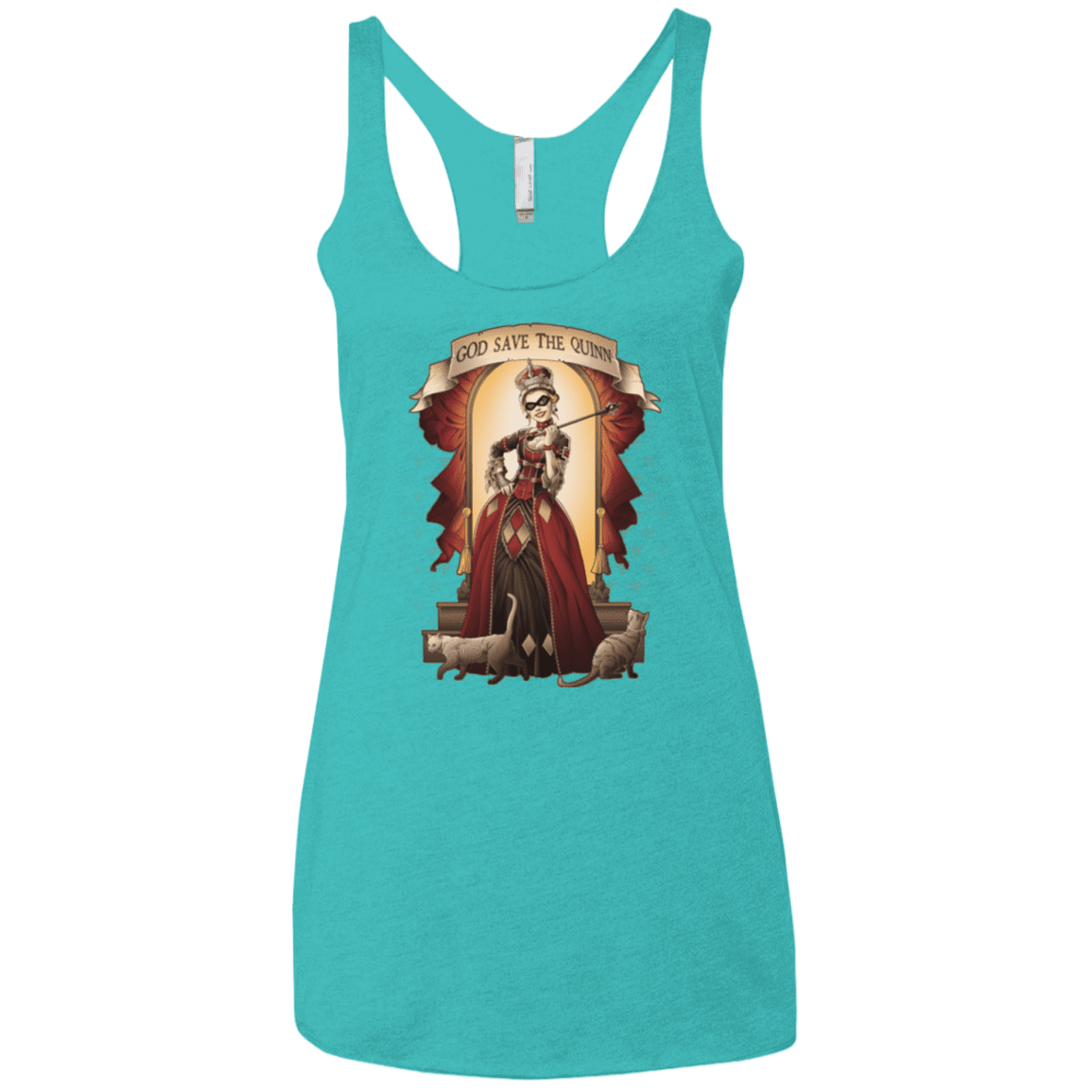 T-Shirts Tahiti Blue / X-Small God Save The Quinn Women's Triblend Racerback Tank