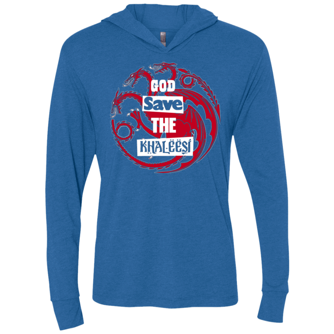 T-Shirts Vintage Royal / X-Small God save Triblend Long Sleeve Hoodie Tee