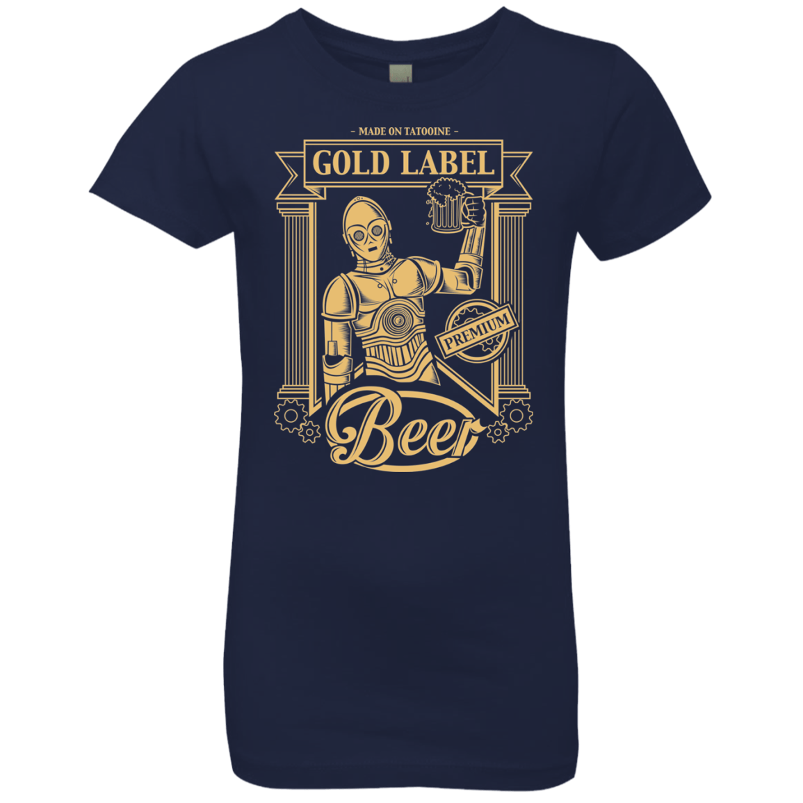 T-Shirts Midnight Navy / YXS Gold Label Beer Girls Premium T-Shirt