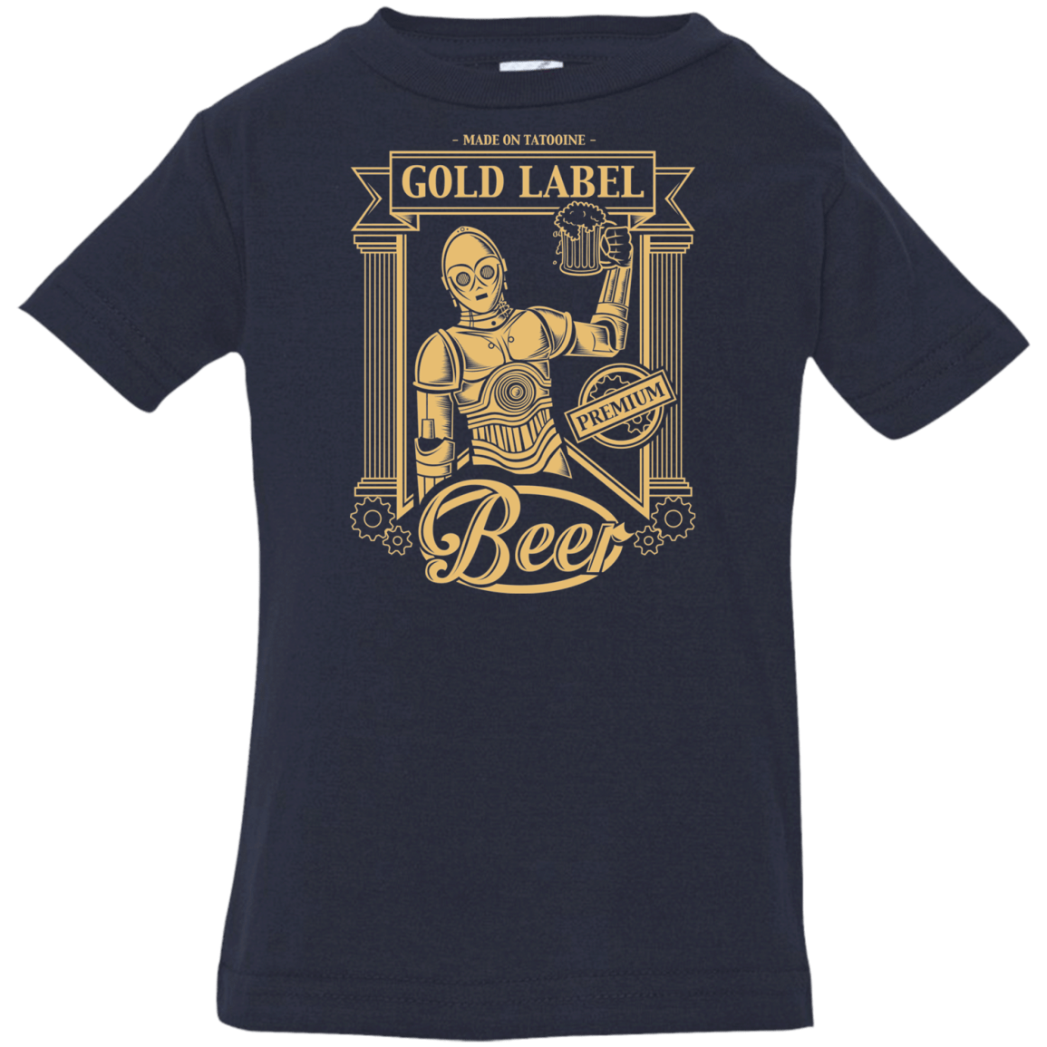 T-Shirts Navy / 6 Months Gold Label Beer Infant Premium T-Shirt