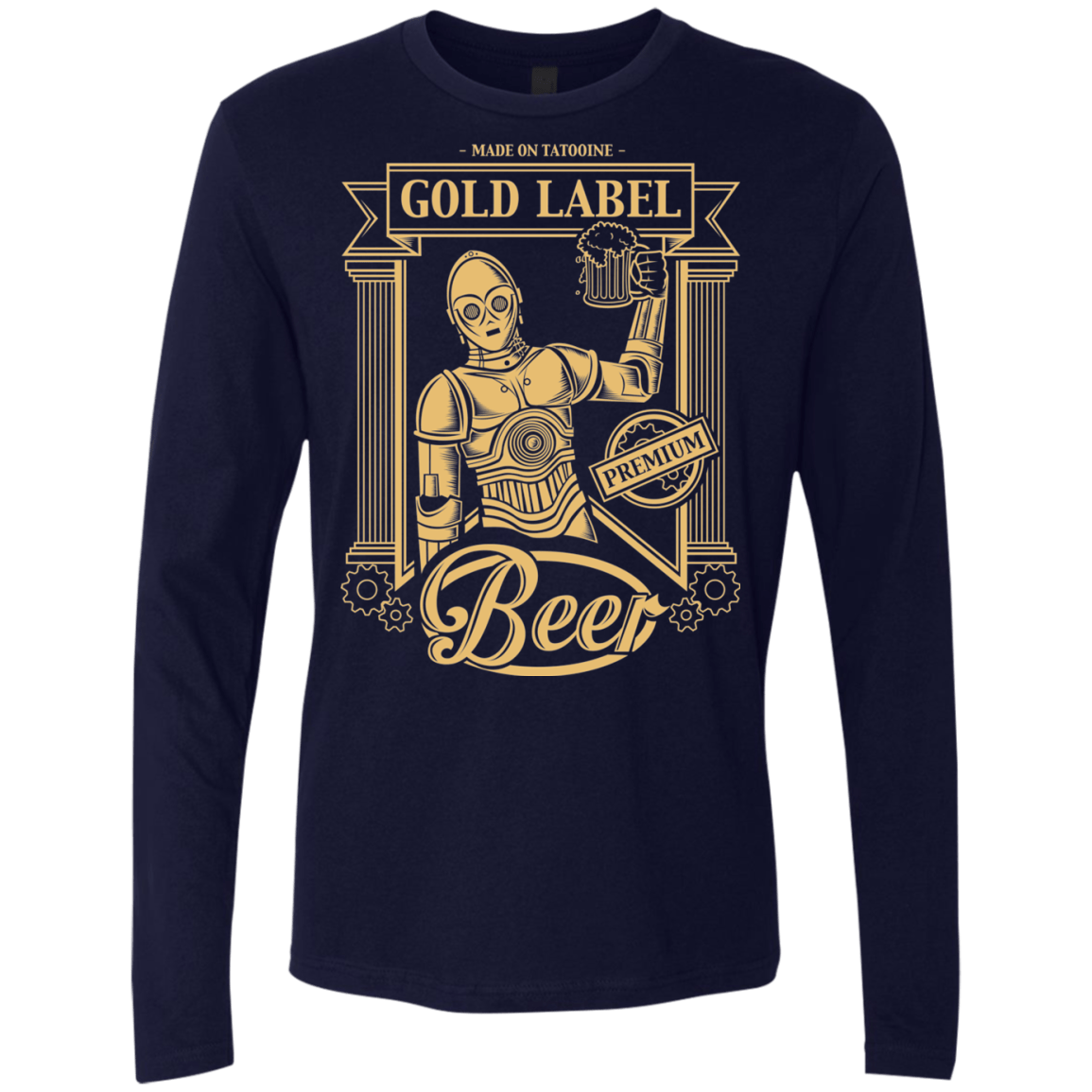 T-Shirts Midnight Navy / S Gold Label Beer Men's Premium Long Sleeve