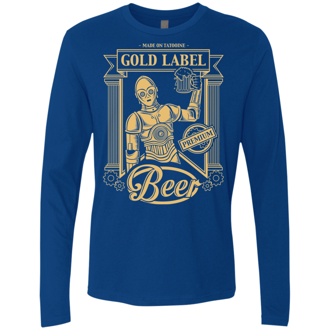 T-Shirts Royal / S Gold Label Beer Men's Premium Long Sleeve