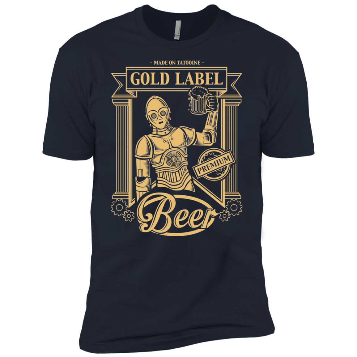 T-Shirts Midnight Navy / X-Small Gold Label Beer Men's Premium T-Shirt
