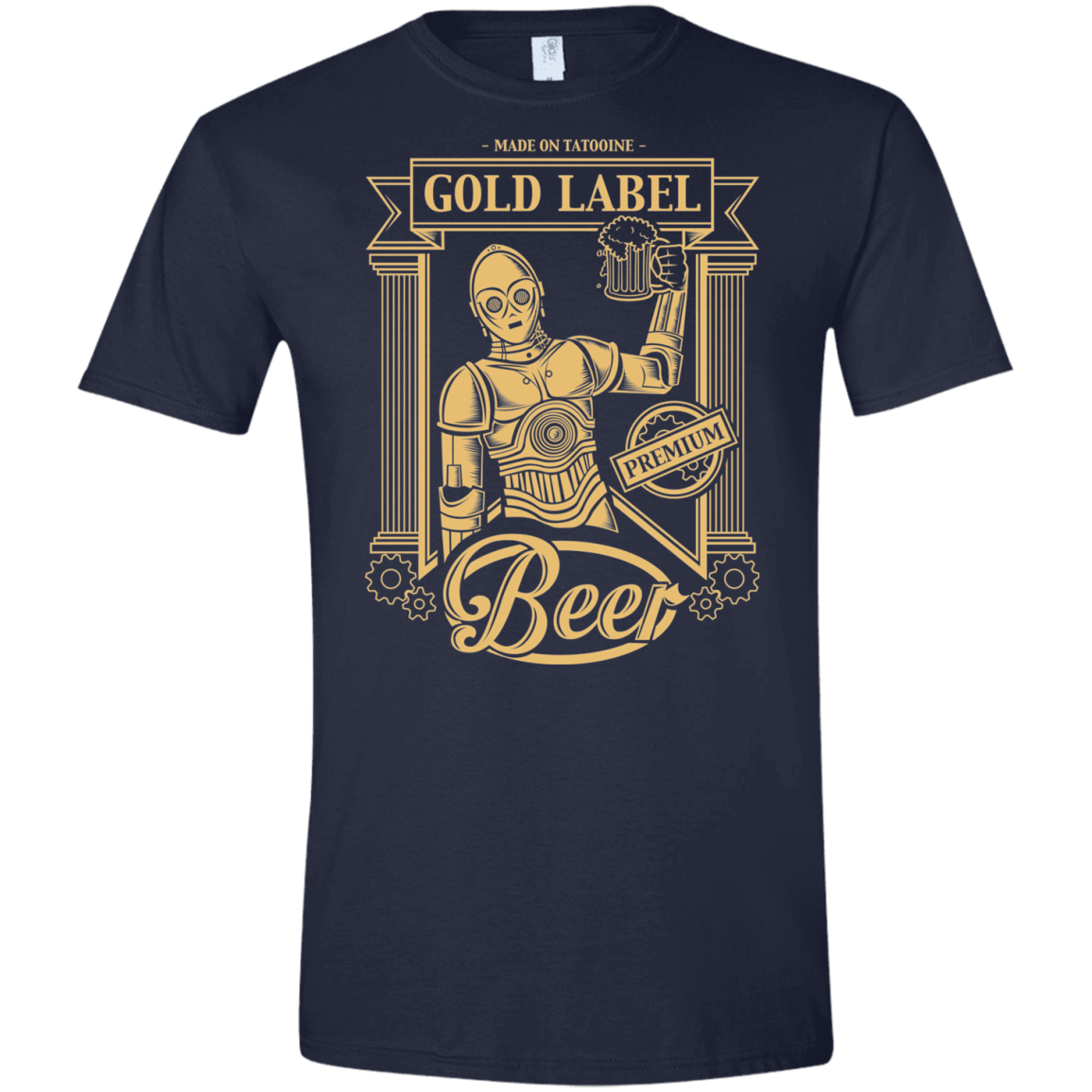 T-Shirts Navy / X-Small Gold Label Beer Men's Semi-Fitted Softstyle