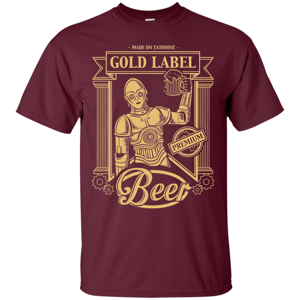 T-Shirts Maroon / S Gold Label Beer T-Shirt