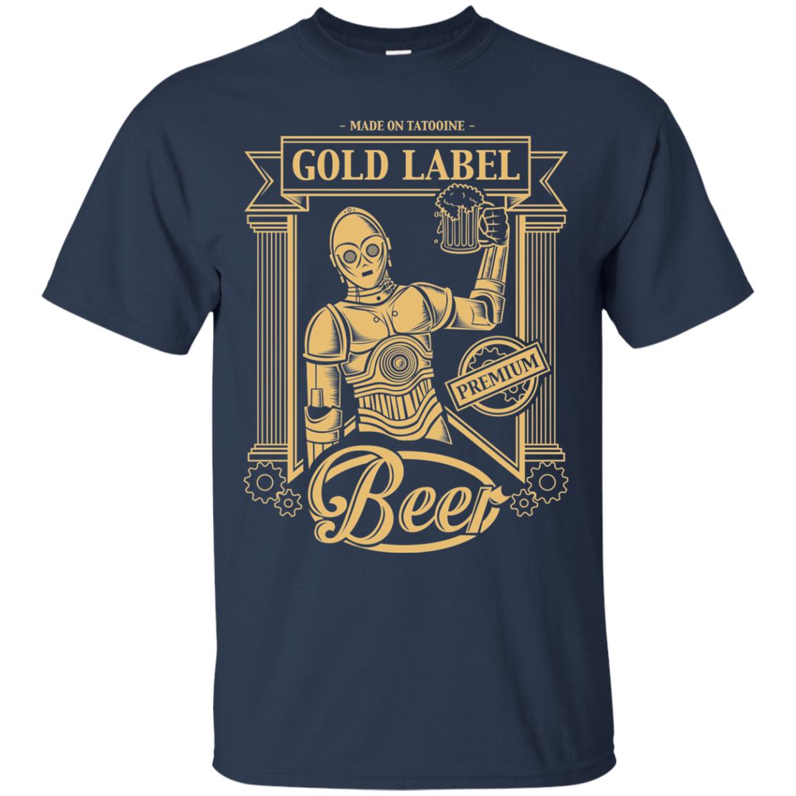 T-Shirts Navy / S Gold Label Beer T-Shirt