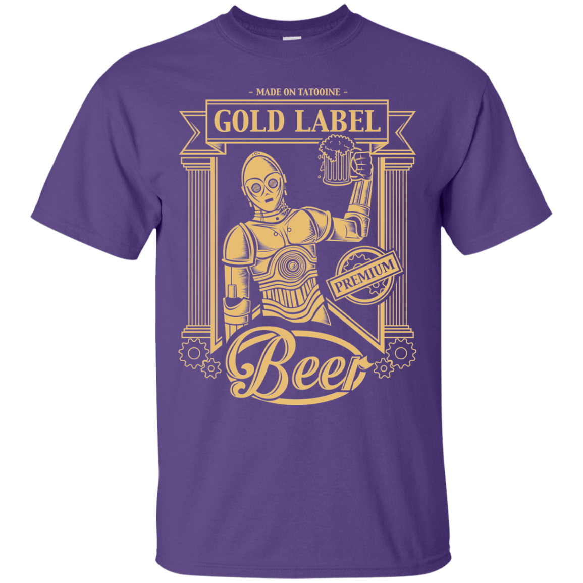 T-Shirts Purple / S Gold Label Beer T-Shirt
