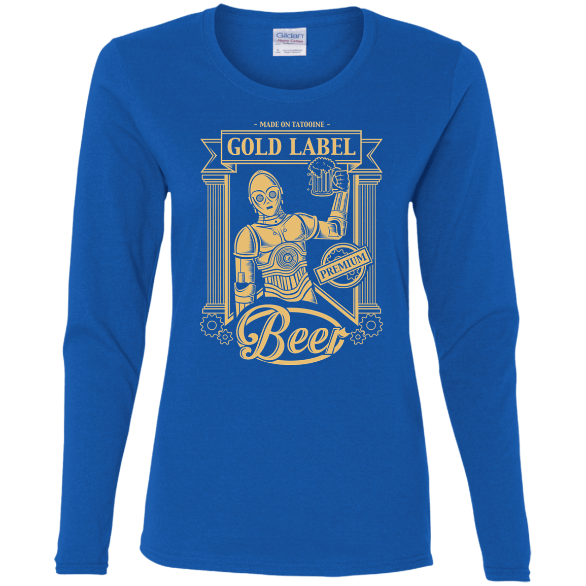 T-Shirts Royal / S Gold Label Beer Women's Long Sleeve T-Shirt