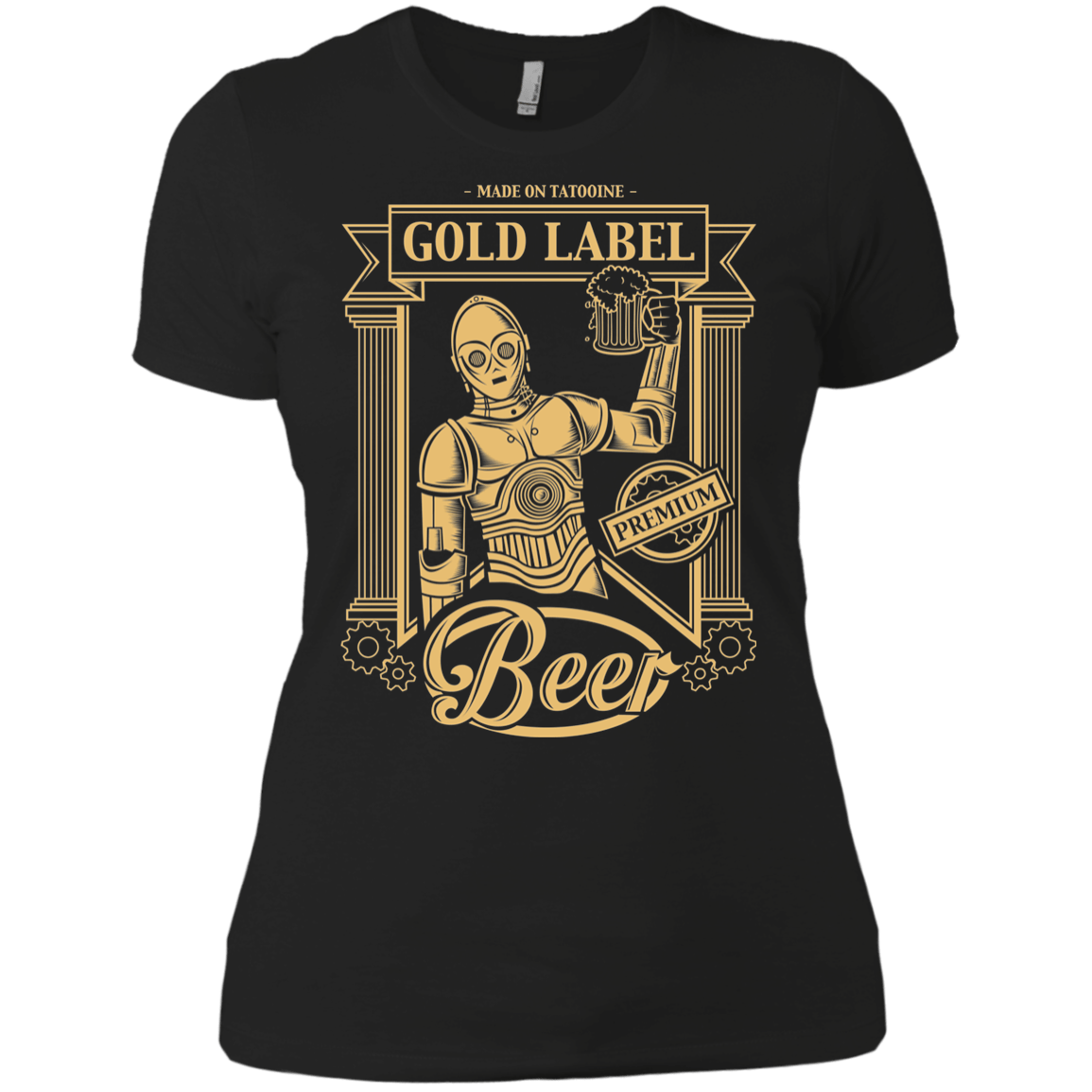 T-Shirts Black / X-Small Gold Label Beer Women's Premium T-Shirt