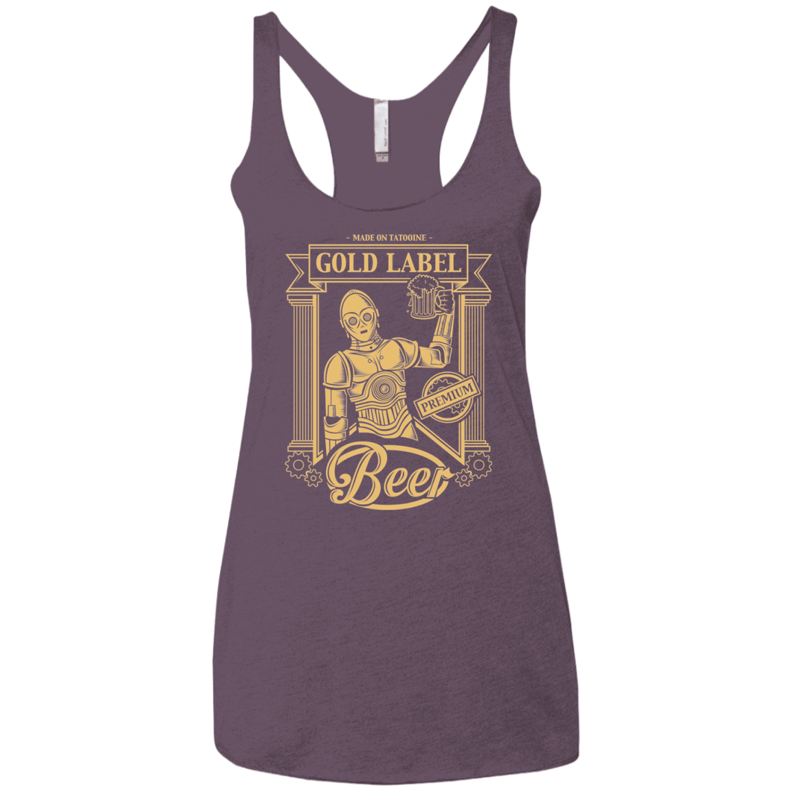 T-Shirts Vintage Purple / X-Small Gold Label Beer Women's Triblend Racerback Tank