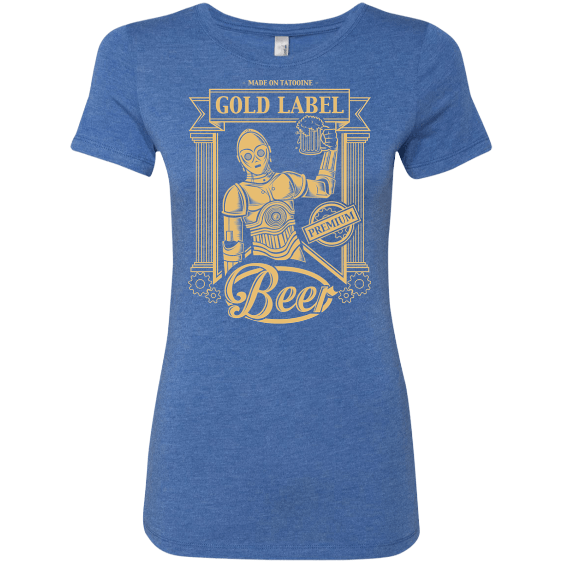 T-Shirts Vintage Royal / S Gold Label Beer Women's Triblend T-Shirt