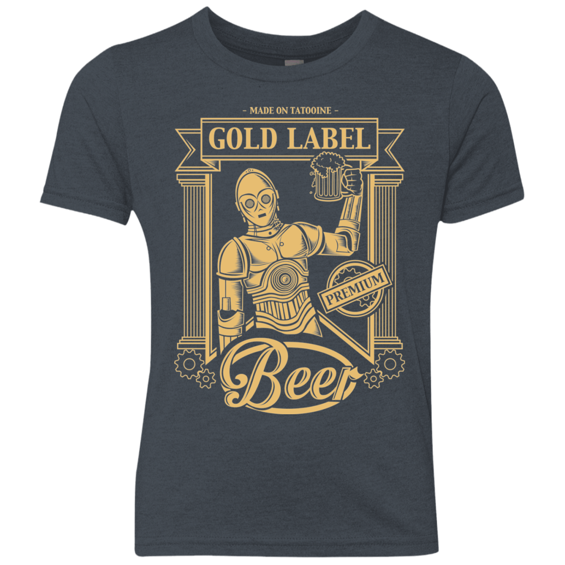 T-Shirts Vintage Navy / YXS Gold Label Beer Youth Triblend T-Shirt