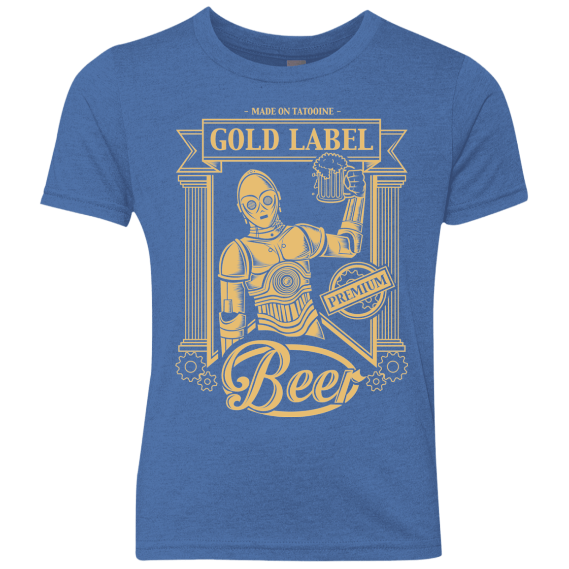 T-Shirts Vintage Royal / YXS Gold Label Beer Youth Triblend T-Shirt