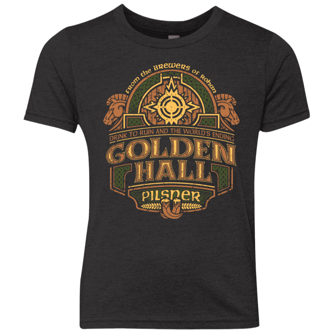 T-Shirts Vintage Black / YXS Golden Hall Pilsner Youth Triblend T-Shirt
