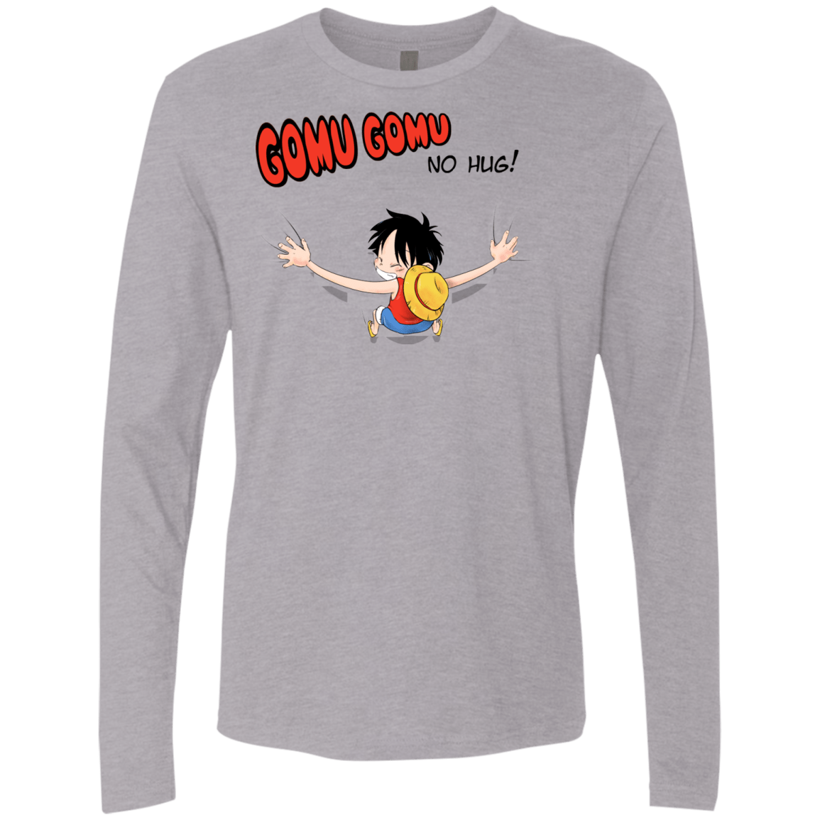 T-Shirts Heather Grey / Small Gomu Gomu no Hug Men's Premium Long Sleeve