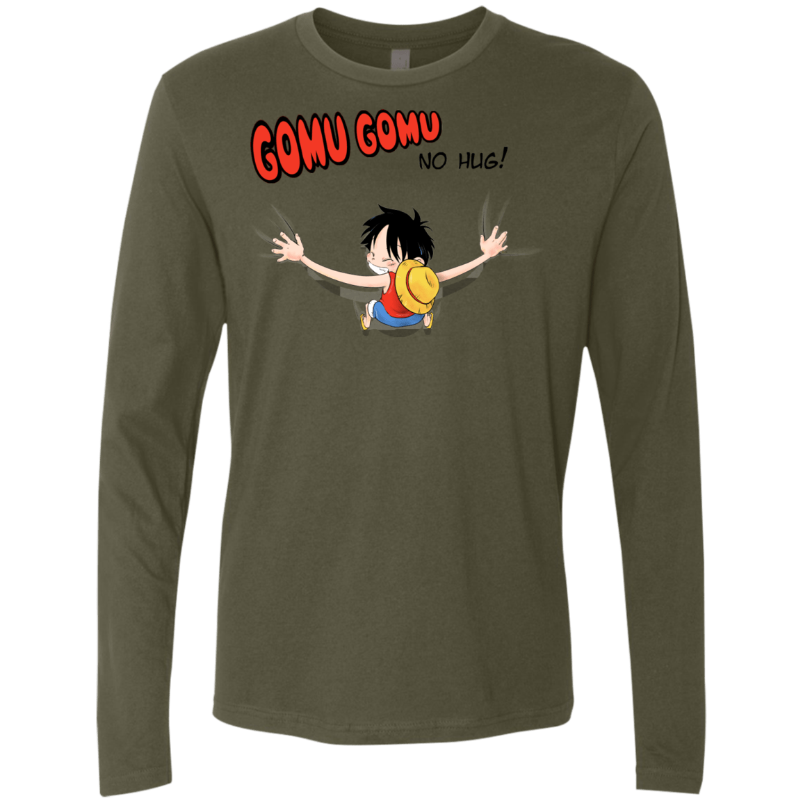 T-Shirts Military Green / Small Gomu Gomu no Hug Men's Premium Long Sleeve