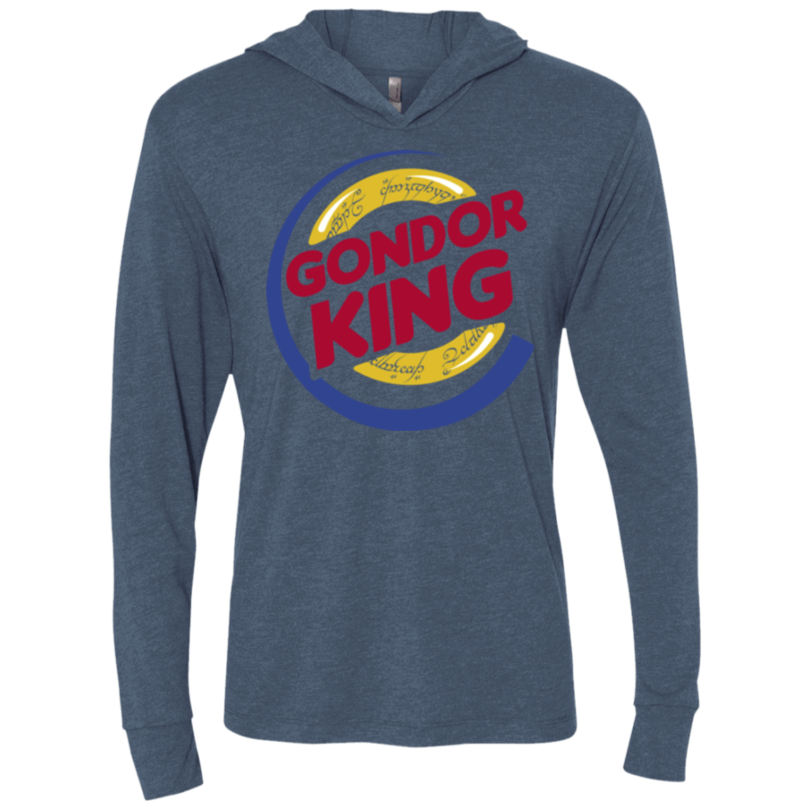 T-Shirts Indigo / X-Small Gondor King Triblend Long Sleeve Hoodie Tee