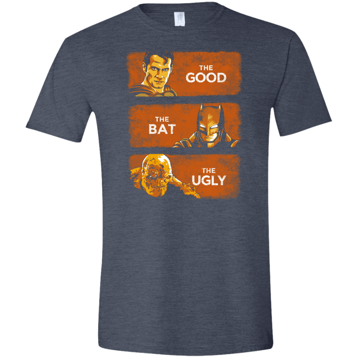 T-Shirts Heather Navy / S Good, Bat, Ugly Men's Semi-Fitted Softstyle