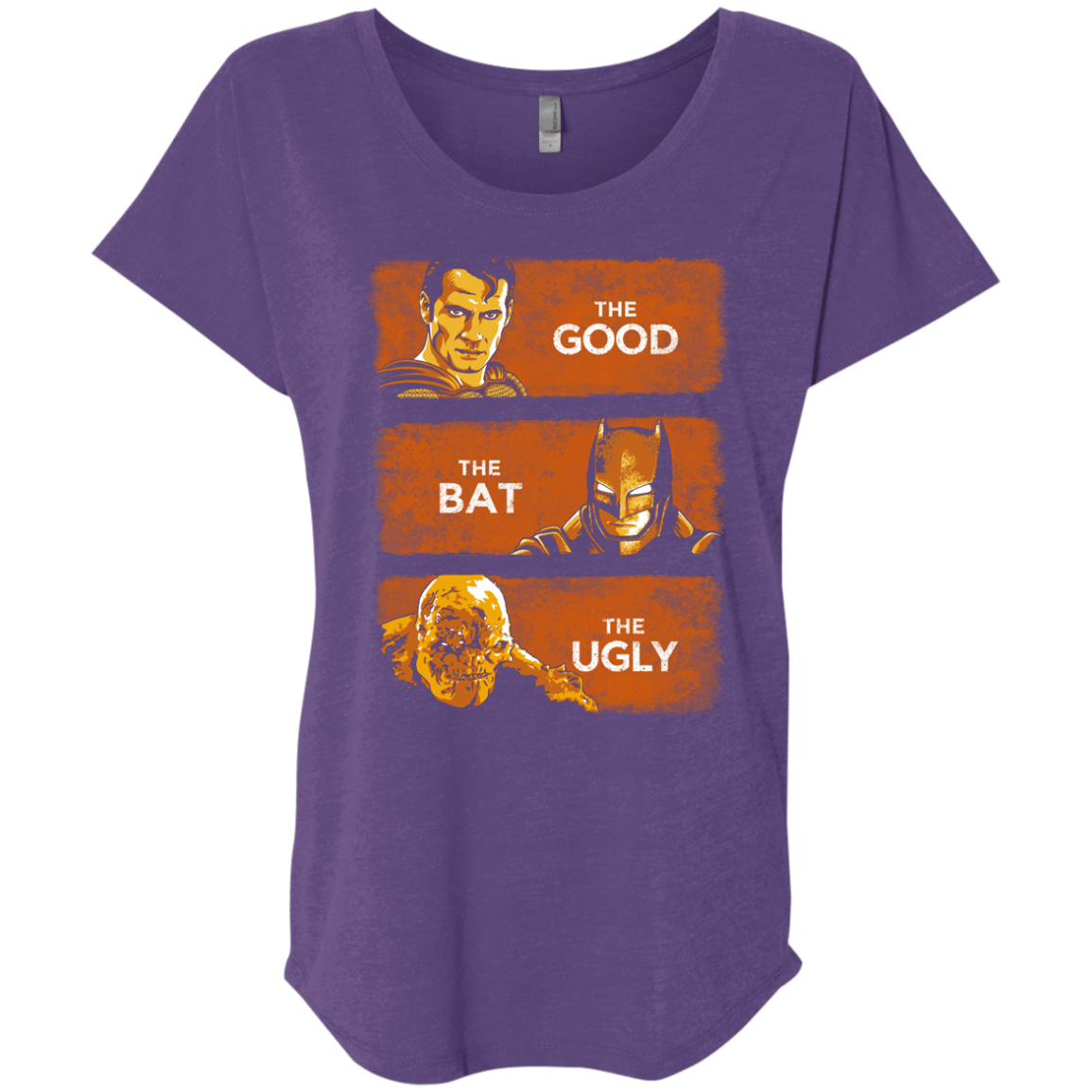 T-Shirts Purple Rush / X-Small Good, Bat, Ugly Triblend Dolman Sleeve