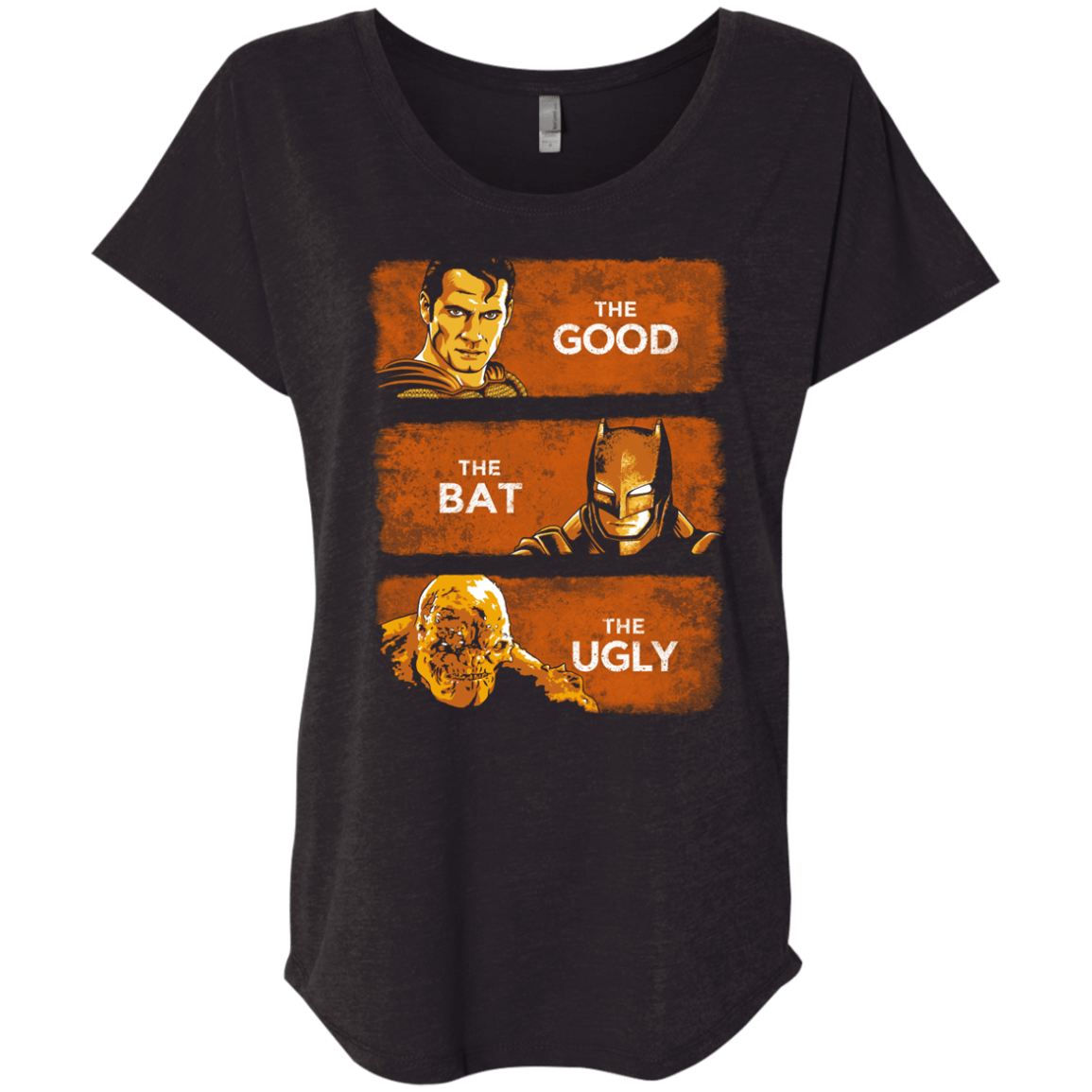 T-Shirts Vintage Black / X-Small Good, Bat, Ugly Triblend Dolman Sleeve