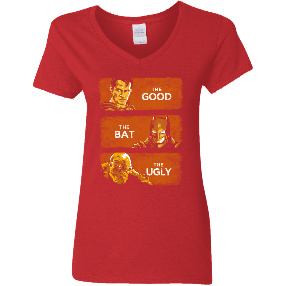 T-Shirts Red / S Good, Bat, Ugly Women's V-Neck T-Shirt