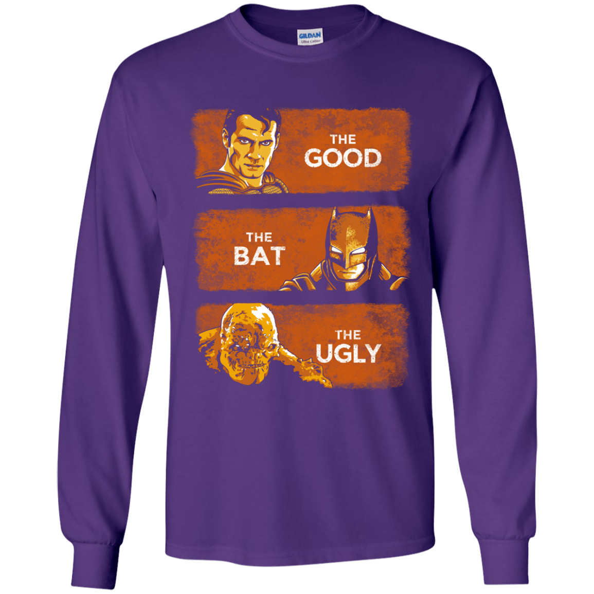 T-Shirts Purple / YS Good, Bat, Ugly Youth Long Sleeve T-Shirt