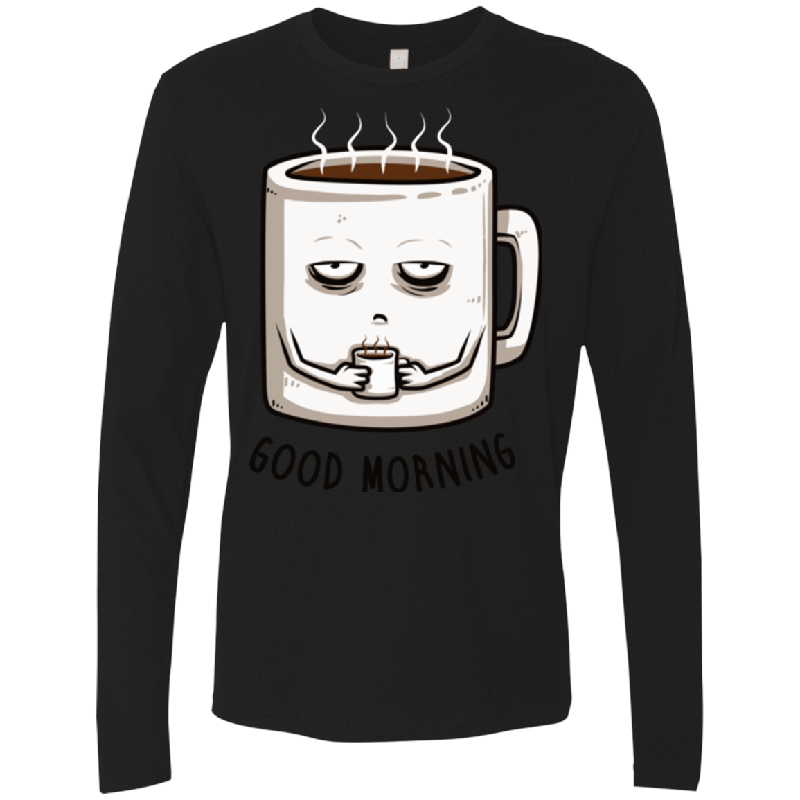 T-Shirts Black / Small Good morning Men's Premium Long Sleeve