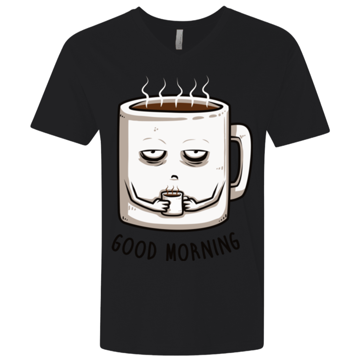 T-Shirts Black / X-Small Good morning Men's Premium V-Neck