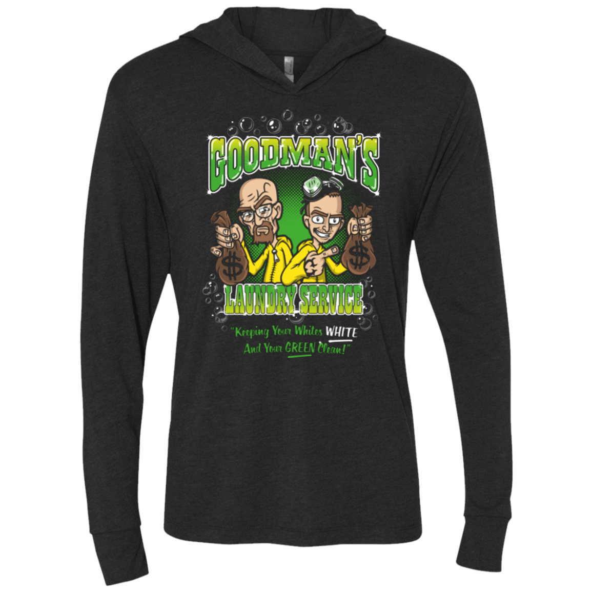 T-Shirts Vintage Black / X-Small Goodman's Laundry Service Triblend Long Sleeve Hoodie Tee