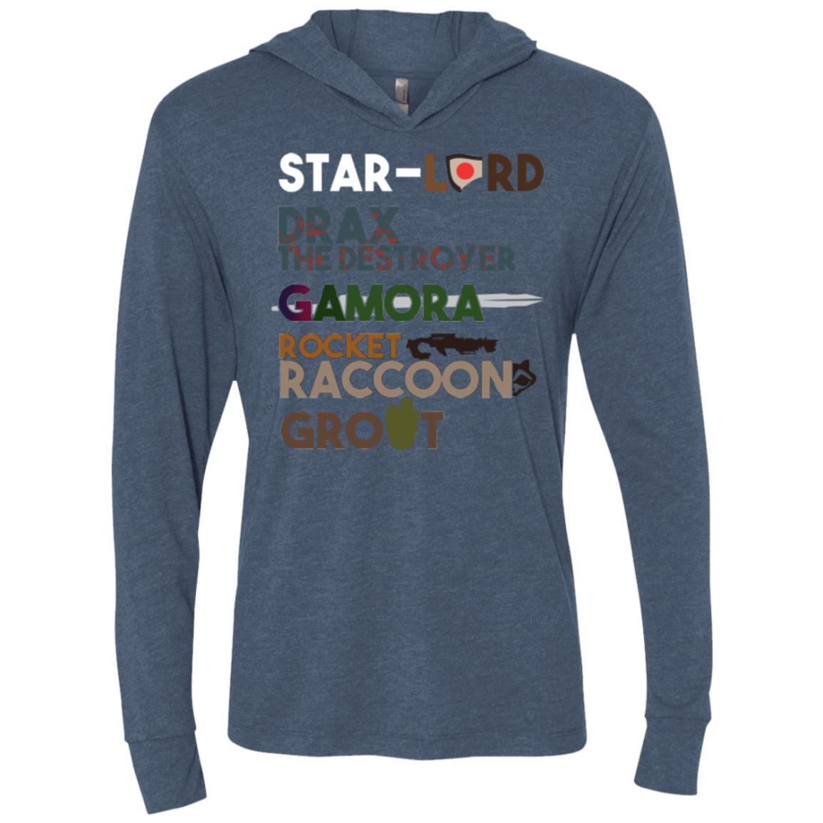 T-Shirts Indigo / X-Small GOTG Hel Triblend Long Sleeve Hoodie Tee