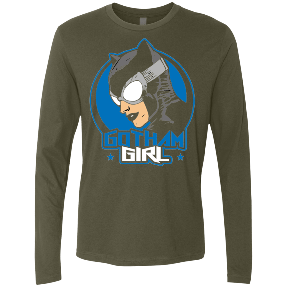T-Shirts Military Green / Small Gotham Girl Men's Premium Long Sleeve