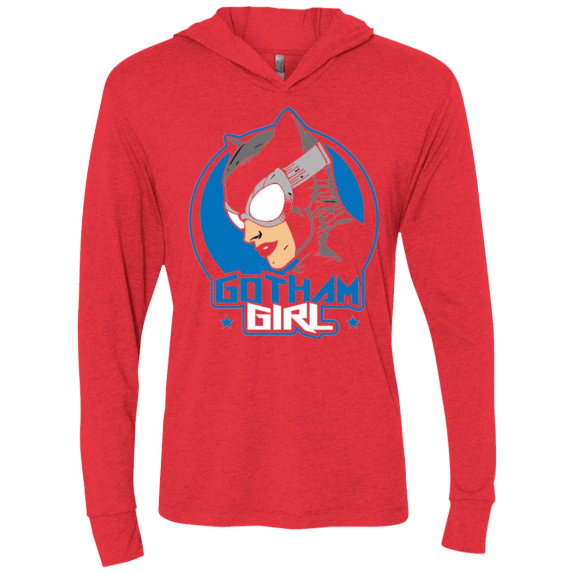 T-Shirts Vintage Red / X-Small Gotham Girl Triblend Long Sleeve Hoodie Tee