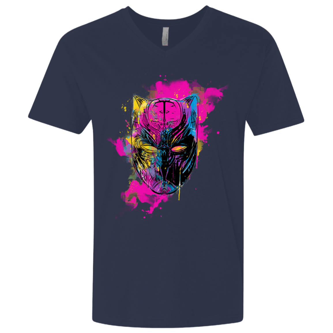 T-Shirts Midnight Navy / X-Small Graffiti Panther Men's Premium V-Neck