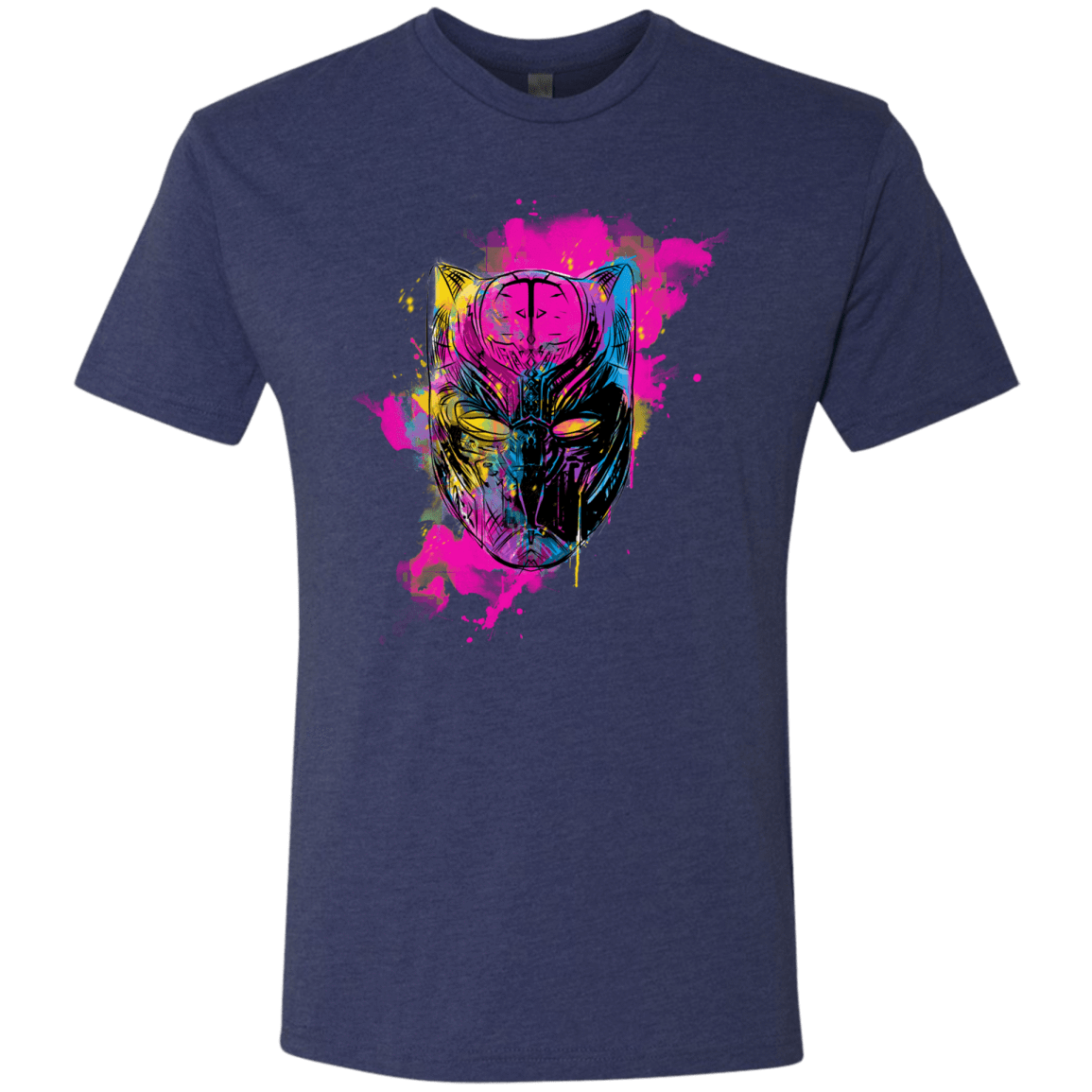 T-Shirts Vintage Navy / S Graffiti Panther Men's Triblend T-Shirt