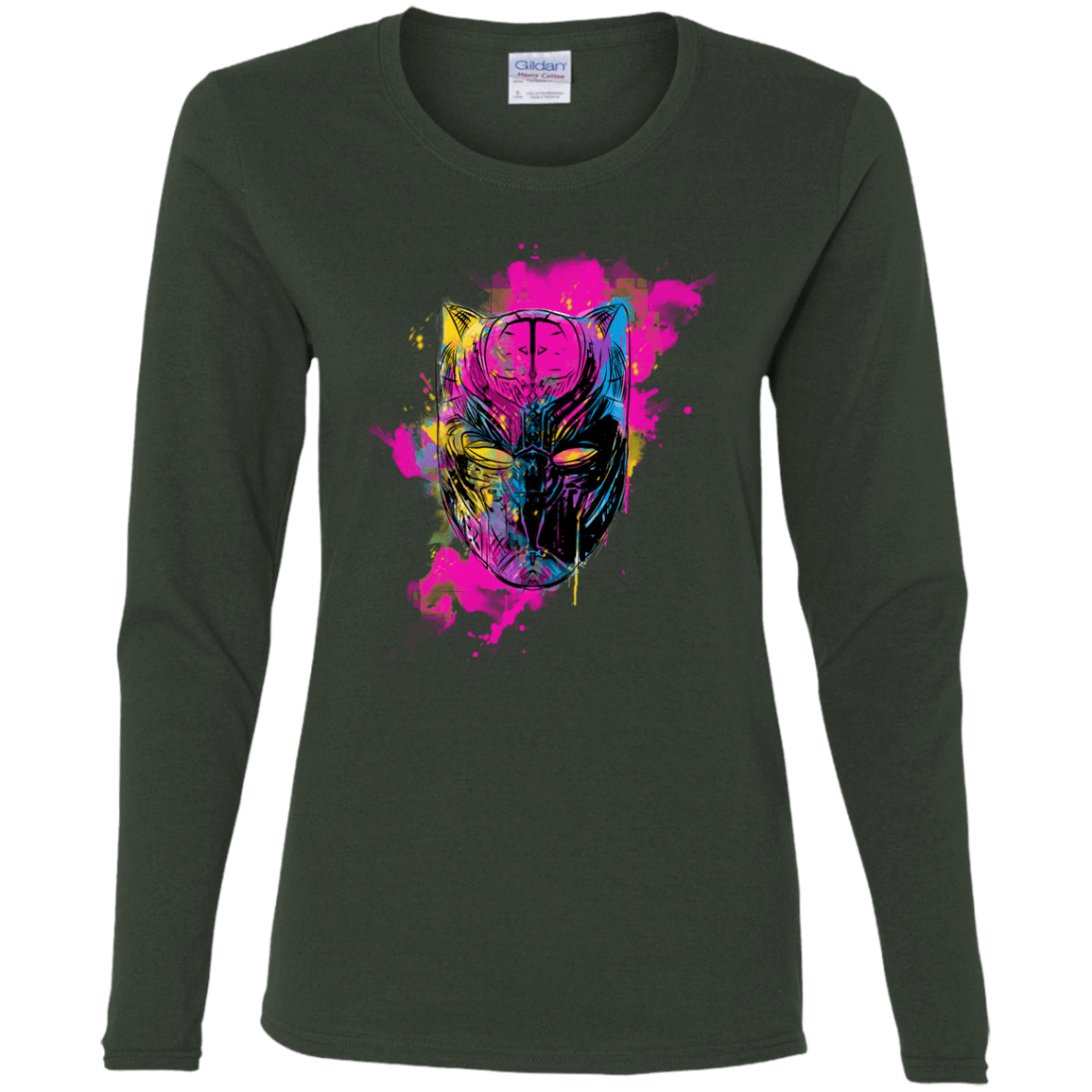 T-Shirts Forest / S Graffiti Panther Women's Long Sleeve T-Shirt