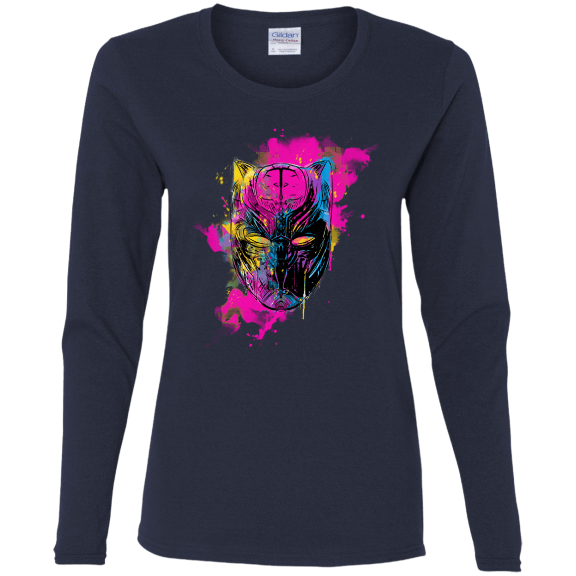 T-Shirts Navy / S Graffiti Panther Women's Long Sleeve T-Shirt
