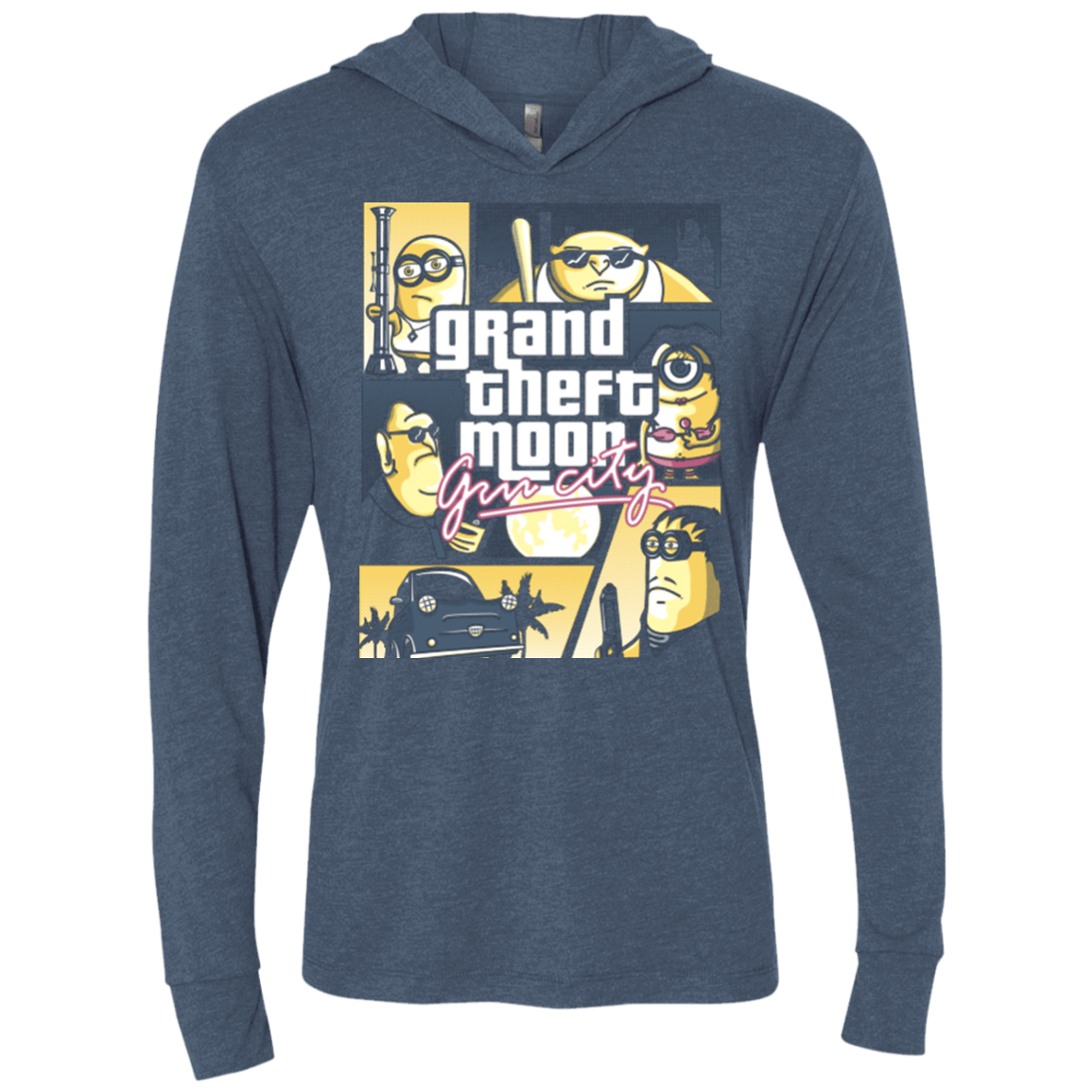 T-Shirts Indigo / X-Small Grand theft moon Triblend Long Sleeve Hoodie Tee