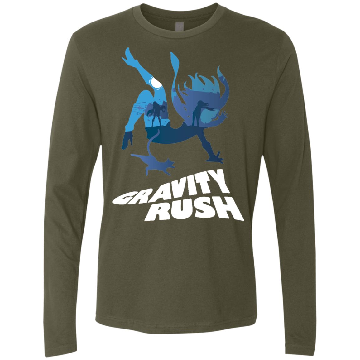 T-Shirts Military Green / Small Gravity Rush Men's Premium Long Sleeve