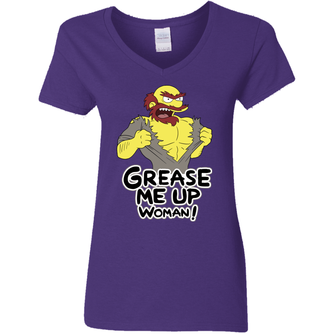 T-Shirts Purple / S Grease Me Up Women's V-Neck T-Shirt
